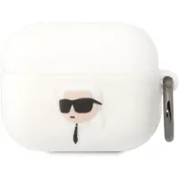 Karl Lagerfeld 3D-Logo NFT Karl Head Silikonhülle für AirPods Pro Weiß