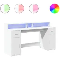 Syfax LED-Schreibtisch Weiß 160x55x91 cm Holzwerkstoff