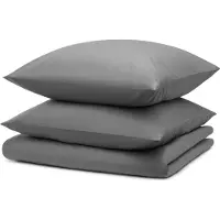 Blumtal Bettwäsche 240x220cm + 2x Kissenbezug 80x80cm - Mikrofaser Bed Sheets 240x220cm - 3-er Set Bettwäsche Grau