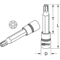 Ks Tools 918.4009, 1 Stück(e), Torx, Chrom-Vanadium-Stahl, 100 mm, 100 g
