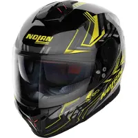 Nolan N80-8 Turbolence N-Com Helm, schwarz/grau/gelb, XS (55)