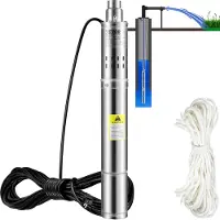 Vevor 3 Zoll 550W Tiefbrunnenpumpe Brunnenpumpe 2100L/h sandresistent bis 0.15%
