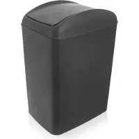 Orion | Mülleimer 10 l - Dunkelgrau - Mit Klappdeckel - Ideal für Küche und Bad