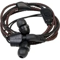 Wraps WRAPSLBRN-V15M Natural Leder In-Ear-Kopfhörer mit Patentiertem Verschlusssystem