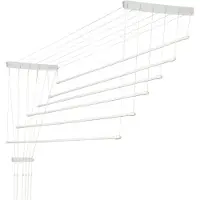 Kadax Deckenwäschetrockner "Torp", Deckentrockner Traglast 12kg, 6 Stäbe, 180 cm, weiß