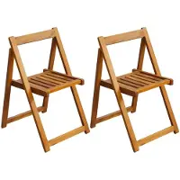 Syfax Klappbare Gartenstühle 2 Stk. Massivholz Akazie