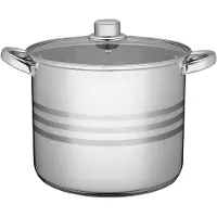 Kadax Kochtopf "Sveg", hoher Topf mit Deckel aus Edelstahl, Universal-Kochtöpfe, Gemüsetopf, Silber, 9L