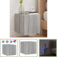 The Living Store TV-Wandschrank mit LED-Leuchten Grau Sonoma 30,5x35x30 cm