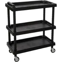 Velleman Art Plast D+75373, Multimedia-Trolley, Schwarz, Kunststoff, 3 Regale, 4 Rad/Räder, 920 mm