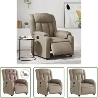 The Living Store Massagesessel Elektrisch Cappuccino-Braun Kunstleder