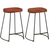 Syfax Gavin Barhocker 2 Stk. 45x40x63 cm Massivholz Mango