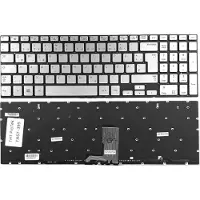 T-ProTek Tastatur - Farbe: Silber - mit Beleuchtung - ohne Rahmen Deutsches Tastaturlayout kompatibel für Samsung NP770Z5E