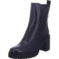 Marco Tozzi Damen Chelsea Boots aus Kunstleder mit Blockabsatz, Schwarz (Black C