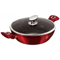 Berlinger Haus BH-1262 Burgundy Metallic LINE 24CM Sauteuse inkl. Deckel, Aluminium, 24 cm Durchmesser, Induktionsherd-geeignet, Antihaftbeschichtung