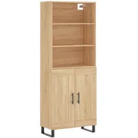 Syfax Highboard Sonoma-Eiche 69,5x34x180 cm Holzwerkstoff