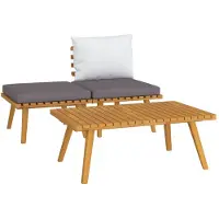 Syfax 3-tlg. Garten-Lounge-Set mit Kissen Massivholz Akazie