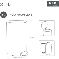 MSV kleiner Treteimer fur Bad/Toilette - safrangelb - 3L - 15x27 cm