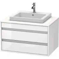 Duravit Ketho Konsolenwaschtischunterbau wandhängend, 800x496x550 mm, 2 Schubkästen, für Einbauwaschtisch mittig, KT675409191, Farbe: Taupe Matt Dekor