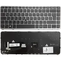 T-ProTek DEUTSCHE-Tastatur Silber Rahmen,Beleuchtung,Trackpoint für HP EliteBook 840 G1 68630