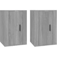 Syfax TV-Wandschränke 2 Stk. Grau Sonoma 40x34,5x60 cm