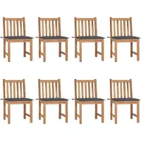 Syfax Gartenstühle 8 Stk. mit Kissen Massivholz Teak