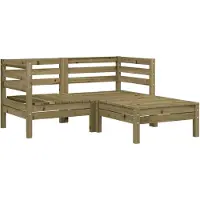 Syfax Gartensofa 2-Sitzer mit Hocker Kiefernholz Imprägniert