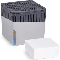 Wenko Raumentfeuchter Cube Grau 1000 g Calciumchlorid Nachfüllbar ohne Strom
