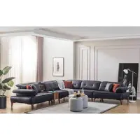 Xl Moebel Gmbh Ecksofa L-Form Sofa Luxus Eck Kunstleder Wohnzimmer Polyester Schwarz