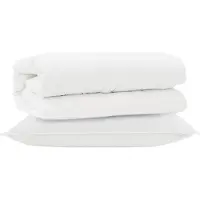 Syfax Bettdecken Set mit Kissen 2 Stk. Weiß Mikrofaser