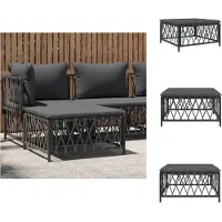 vidaXL Gartenhocker mit Kissen Anthrazit Gewebe - Gartensofaelemente