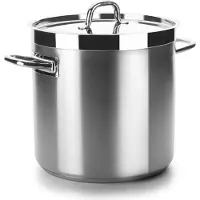 Lacor CHEF LUXE 54124S Kochtopf, Edelstahl, 24 cm Durchmesser, Induktionsherd-geeignet