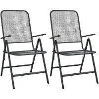 Syfax Klappbare Gartenstühle 2 Stk. Streckgitter Anthrazit