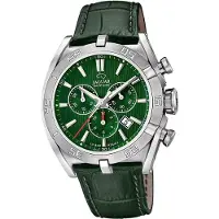 Jaguar Herren Uhr Chronograph Elegant Luxus Leder Executive grün D2UJ857/C