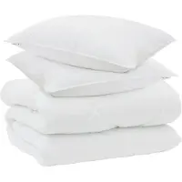 Syfax Winterbettdecke mit Kissen 3 Stk. Weiß Mikrofaser