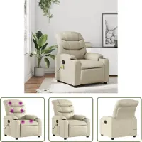 The Living Store Massagesessel Creme Kunstleder