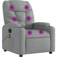 Syfax Massage-Relaxsessel, hellgrauer Stoff