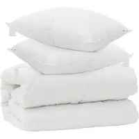 vidaXL Decke mit Kissen mit Kissen 3 Stk. Weiß Mikrofaser
