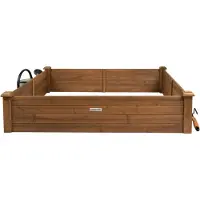 Needs&wants® Große Hochbeet-Umrandung Beeteinfassung aus Holz, Pflanzbeet Bausatz XL quadratisch Garten Terrasse, Blumenbeet Kräuterbeet Beetumrandung