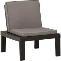 Syfax Garten-Lounge-Stuhl mit Auflage Kunststoff Grau