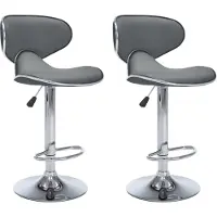 Syfax Barhocker 2 Stk. Grau Kunstleder