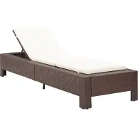 Syfax Sonnenliege mit Auflage Braun Poly Rattan