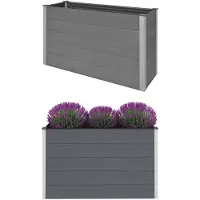 Syfax Garten-Hochbeet WPC 150 x 50 x 91 cm Grau