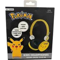 Nintendo Pokemon Kopfhörer Pikachu für Kinder mit Kinderschutz bis 85 Dezibel, Kabellänge 90 cm für Switch, Laptop, Handy, Tablet