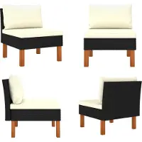 vidaXL Mittelsofa Poly Rattan und Eukalyptus Massivholz - Mittelsofa - Mittelsofas - Sofa-Mittelstück - Sofa-Mittelstücke