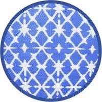 Syfax Outdoor-Teppich ARAKIL Blau und Weiß Ø160 cm PP