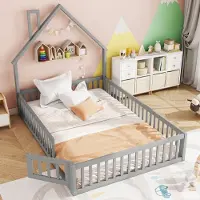 Youjia Polsterbett, 140 x 200 cm, Kinderbett mit Schornsteinform, Bett mit Lattenrost (ohne Matratze), Kiefernholz, Minimalistischer Stil, Weiß, Weiß, Kiefer, 200 cm, 140 cm