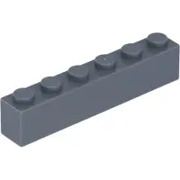 LEGO 50 Stück 3009 Stein Brick 1x6 Part Basic Steine 50 Dunkles Bläuliches Grau