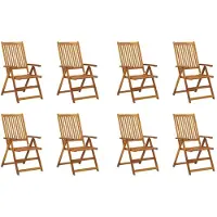vidaXL Klappstühle mit Kissen 8 Stk. Massivholz Akazie