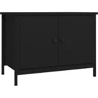Syfax TV-Schrank mit Türen Schwarz 60x35x45 cm Holzwerkstoff