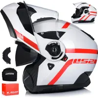 LS2 Helmets Klapphelm mit Sonnenblende | LS2 FF908 STROBE II | Motorrad Helm | Motorradhelm Klappbar | ECE 22.06 | XL (61-62cm)